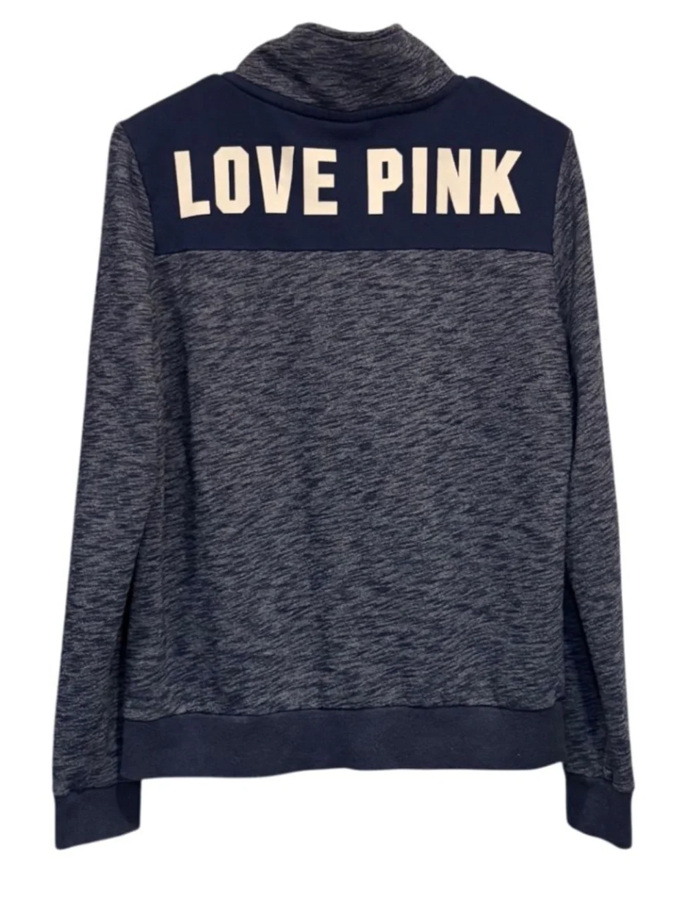 Victoria's Secret PINK Marled Blue Quarter Zip Pullover